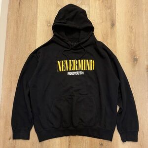 Pacsun Nevermind Hoodie Black Size L Pullover Graphic Sweatshirt